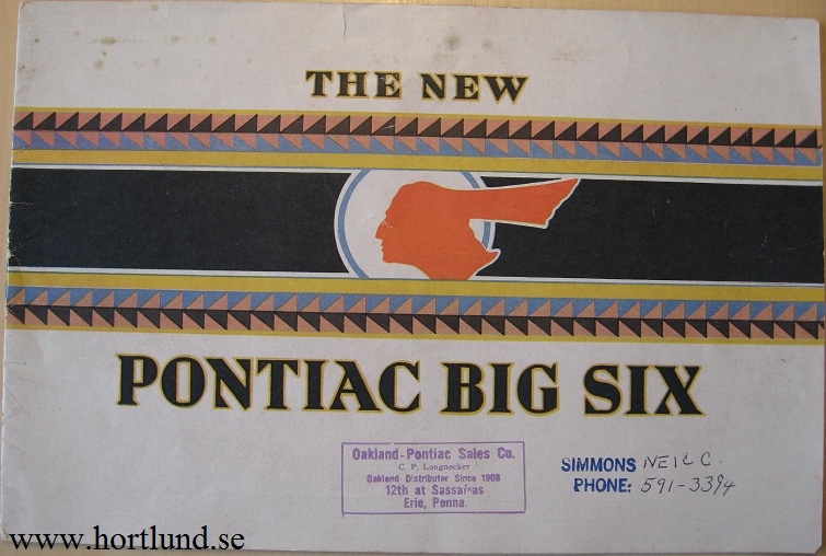 1929 Pontiac Big Six broschyr