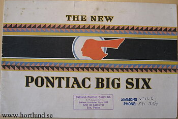 1929 Pontiac Big Six broschyr