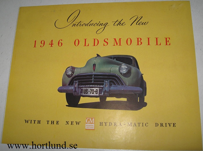 1946 Oldsmobile färgbroschyr folder