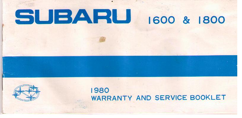 1980 Subaru 1600 & 1800 Owner's Manual Instruktionsbok - 2