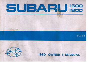 1980 Subaru 1600 & 1800 Owner's Manual Instruktionsbok