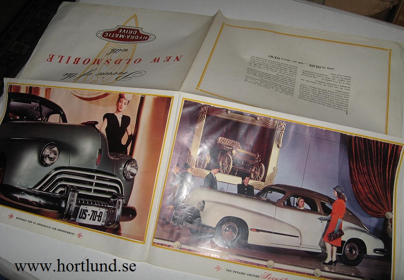 1946 Oldsmobile färgbroschyr stor folder - 2