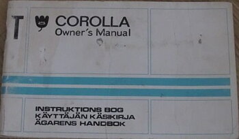 1974 Toyota Corolla Instruktionsbok