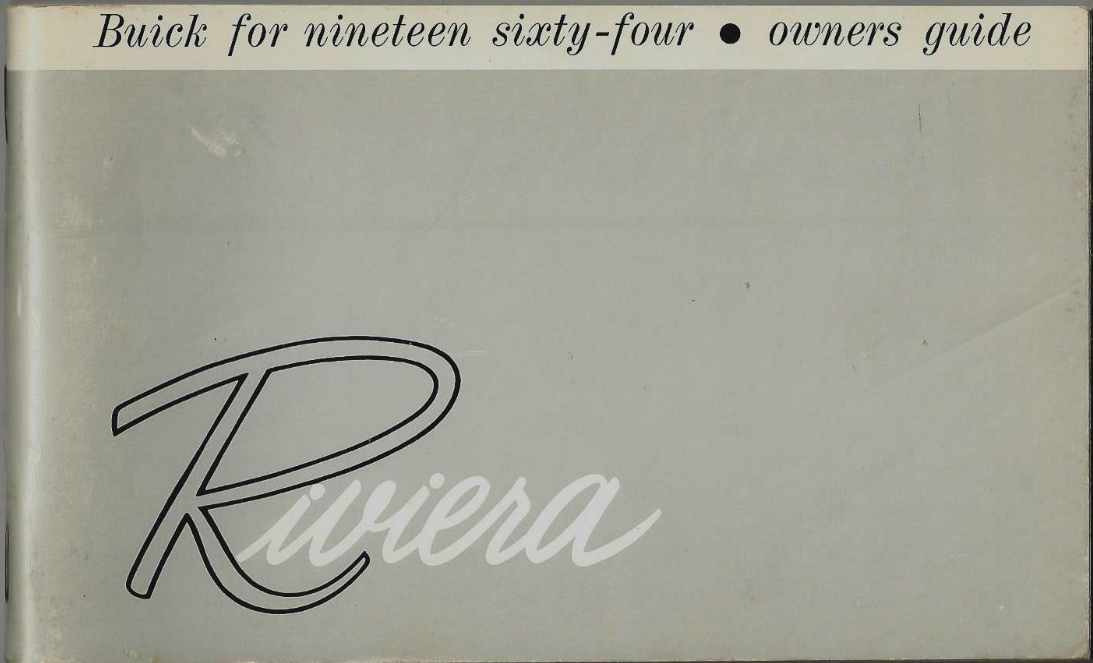 1964 Buick Riviera Owners Guide original