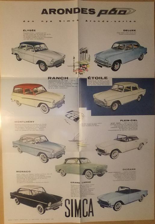 1960 Simca Aronde P60 folder svensk - 2