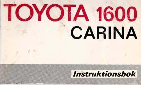 1975 Toyota 1600 Carina Instruktionsbok