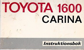 1975 Toyota 1600 Carina Instruktionsbok