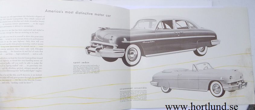 1951 Lincoln Cosmopolitan broschyr - 2
