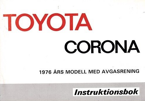 1976 Toyota Corona Instruktionsbok