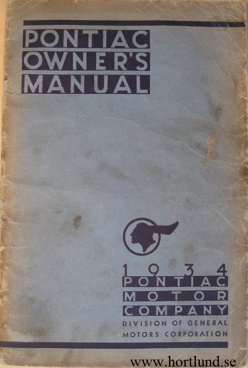 1934 Pontiac Owner's Manual