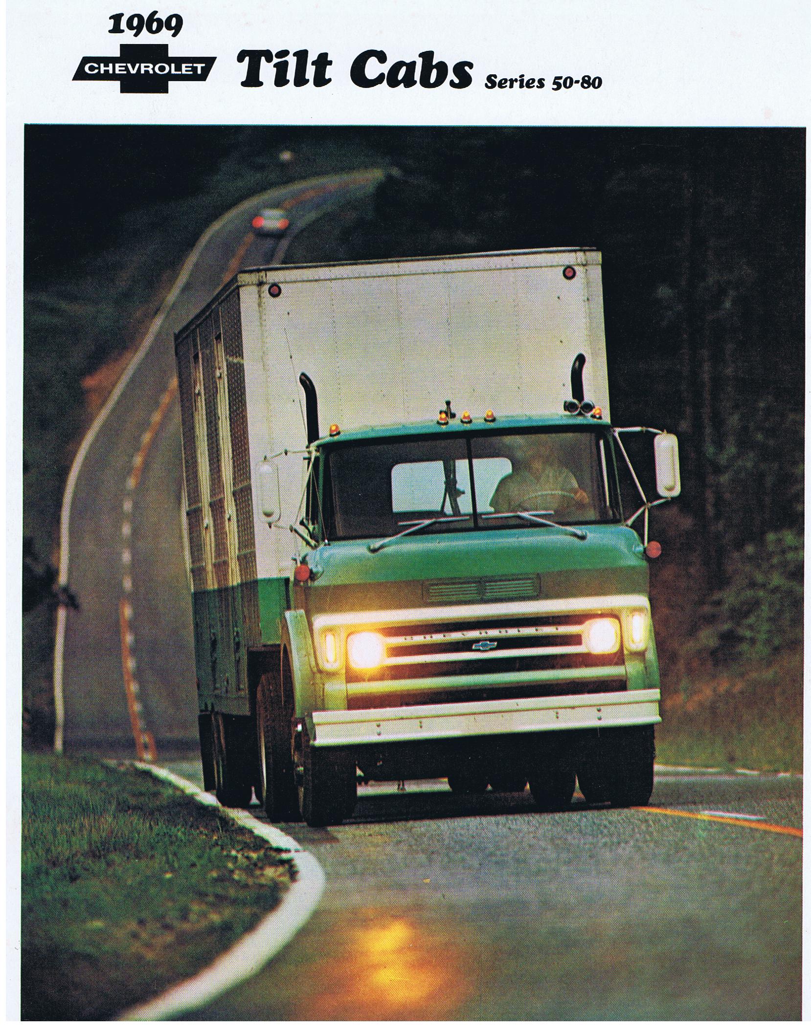 1969 Chevrolet Truck Försäljningsbroschyr Tilt Cabs Series 50-80