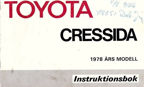 1978 Toyota Cressida  Instruktionsbok