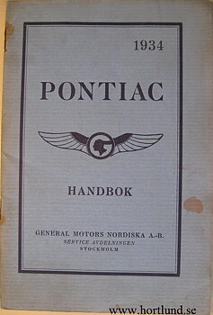 1934 Pontiac Handbok svensk