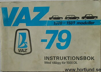 1979 Vaz 1300-1500 modeller  Instruktionsbok