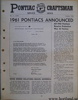 1961 Pontiac Craftsman Service News, October 1960
