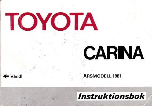 1981 Toyota Carina Instruktionsbok