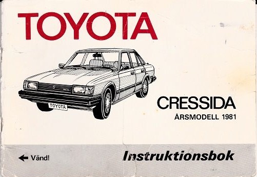 1981 Toyota Cressida Instruktionsbok