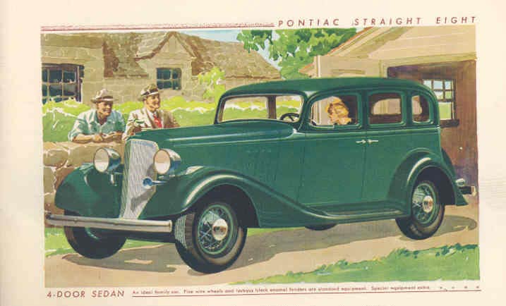 1933 Pontiac Straight 8 broschyr - 2