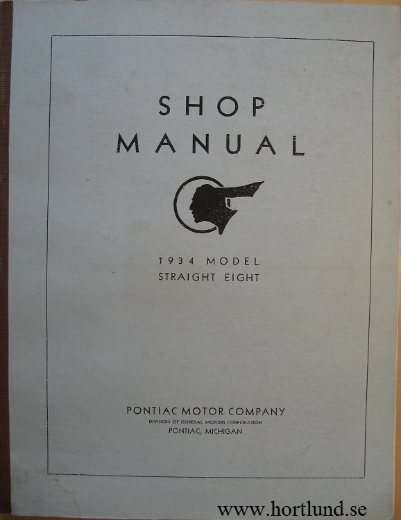 1934 Pontiac Straight Eight Shop Manual
