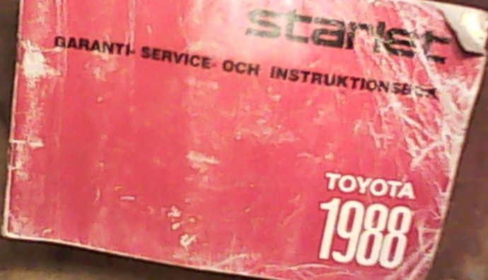 1988 Toyota Starlet Instruktionsbok