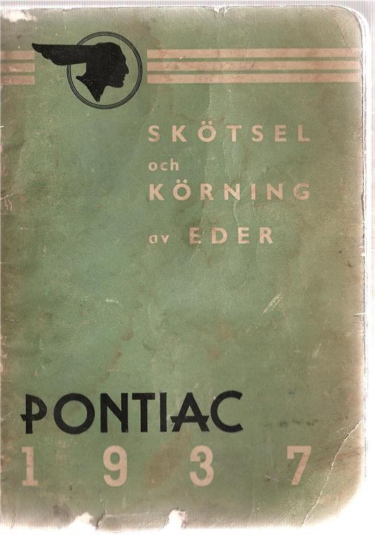 1937 Pontiac Instruktionsbok svensk
