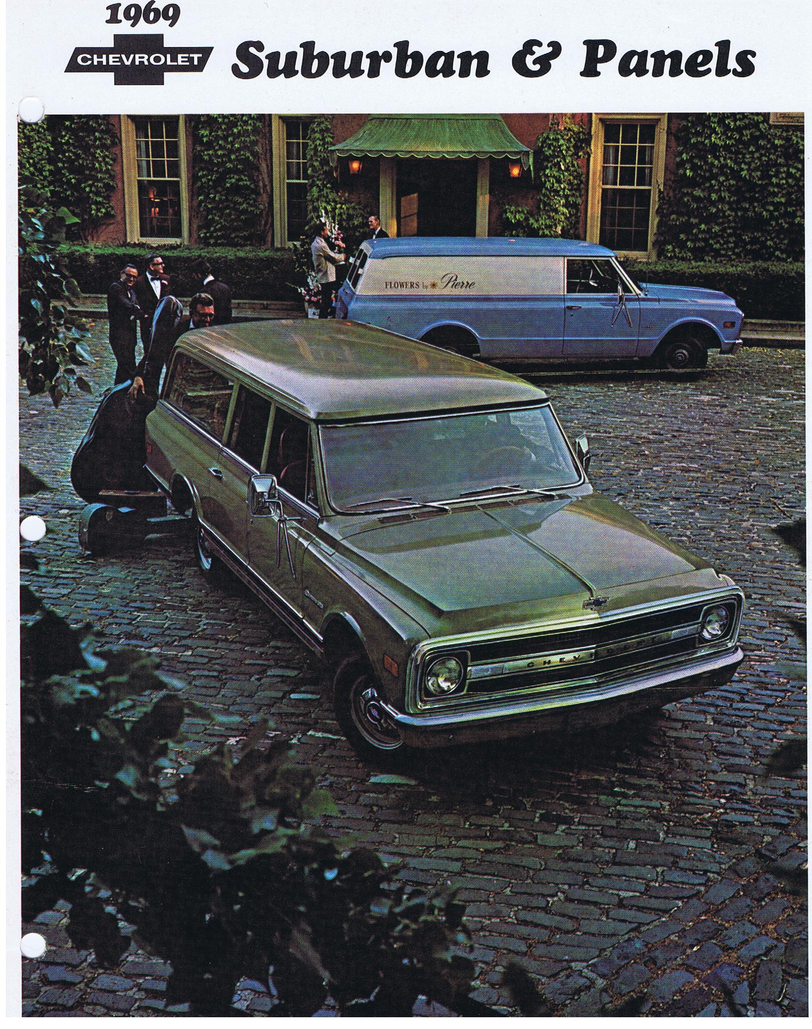 1969 Chevrolet Truck Försäljningsbroschyr Suburban & Panels
