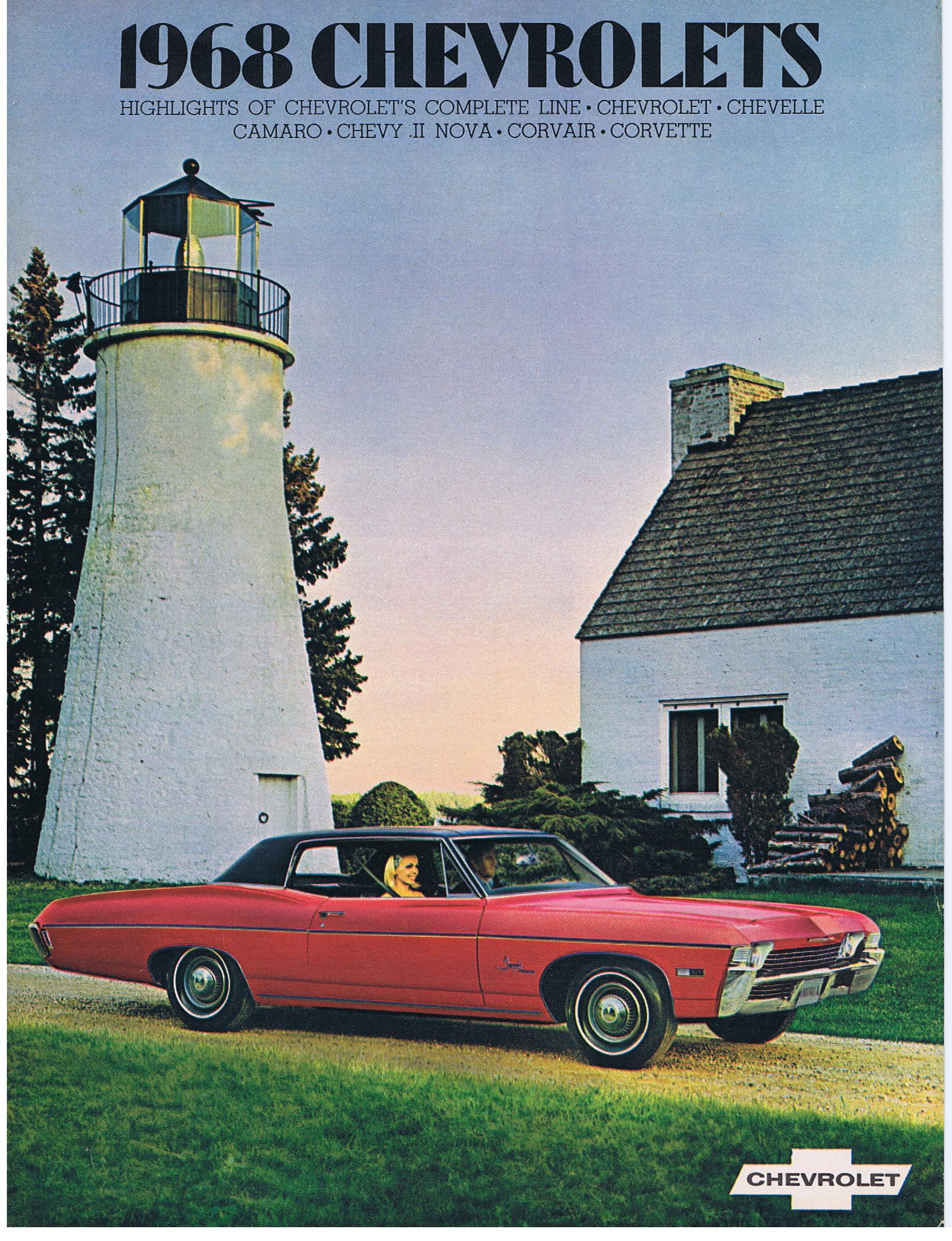 1968 Chevrolet Försäljningsbroschyr Chevrolet Chevelle Camaro Chevy II Nova Corvair Corvette