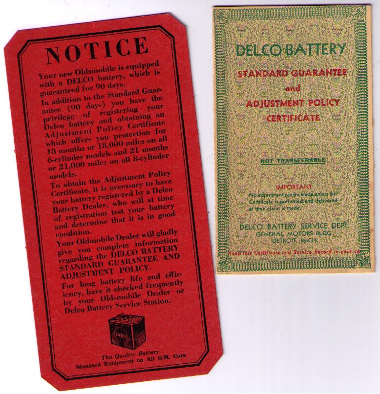 1935 Oldsmobile Owner's Manual 8 cylinder + extra papper - 2