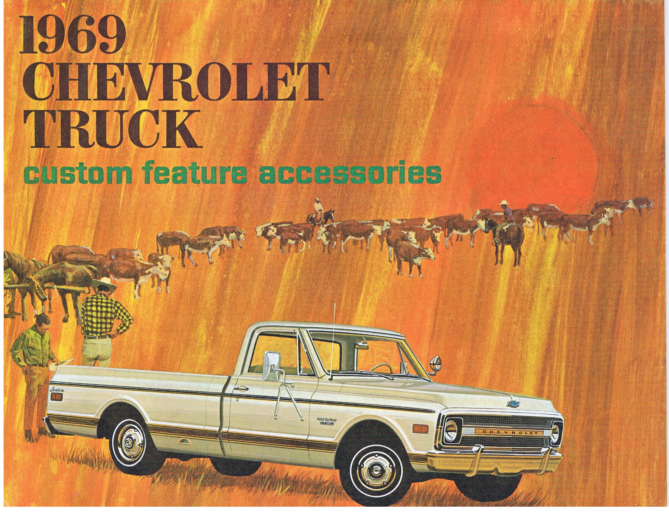 1969 Chevrolet Truck Försäljningsbroschyr Custom Feature Accessories