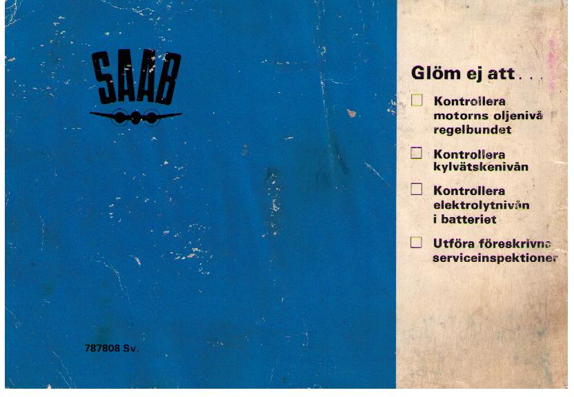 1967 SAAB 96 V4 Instruktionsbok - 2