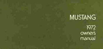 1972 Mustang Owner's Manual