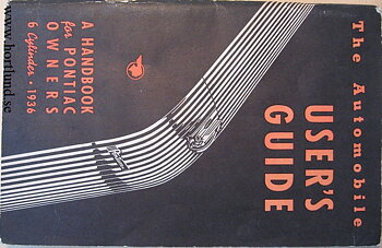 1936 Pontiac 6 Cylinder User's Guide