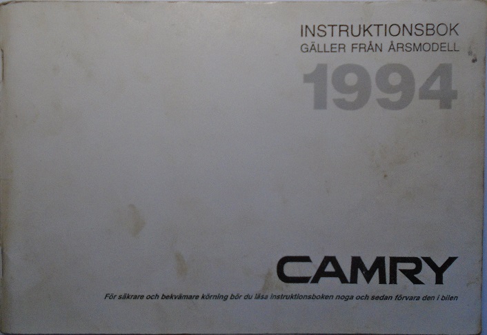 1994 Toyota Camry Instruktionsbok