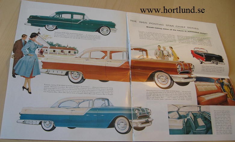 1955 Pontiac broschyr folder - 2
