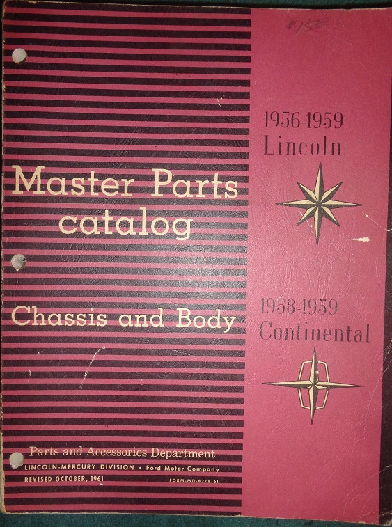 1956-1959 Lincoln and Continental Master Parts Catalog