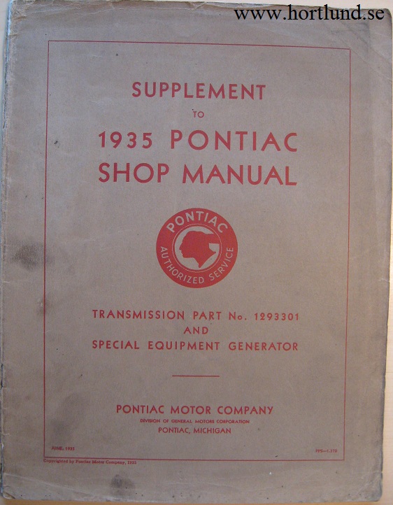 1935 Pontiac Shop Manual Supplement