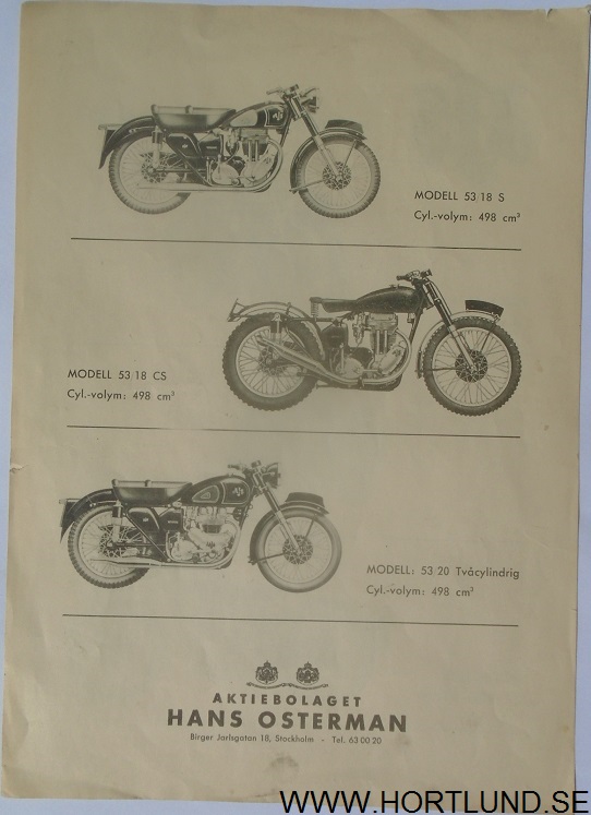 1953 AJS broschyr svensk - 2