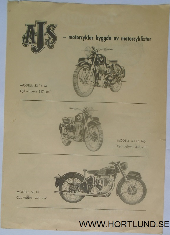 1953 AJS broschyr svensk