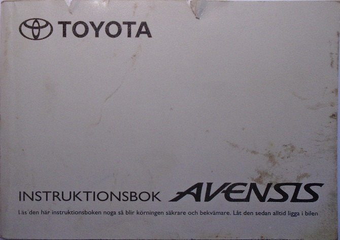 2000 Toyota Avensis Instruktionsbok