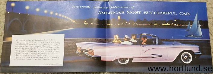 1959 Ford Thunderbird broschyr - 2