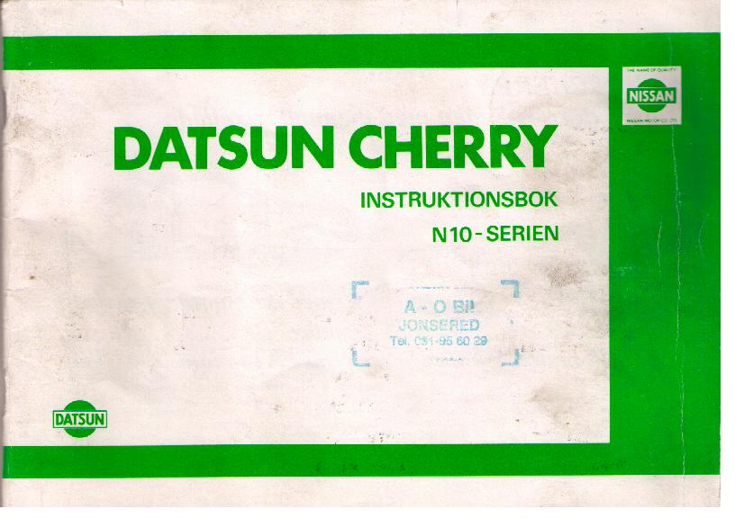 1981 Datsun Cherry Instruktionsbok N10-serien