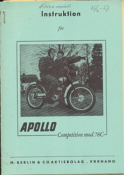 1950-tal Apollo Competition 78C Instruktionsbok