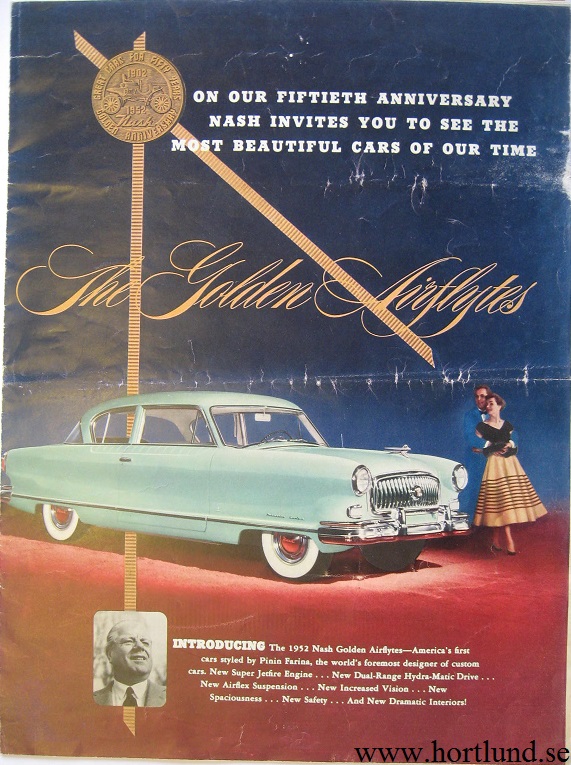 1952 Nash stor Jubileumsbroschyr alla modeller