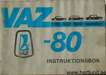 1980 Vaz 1300-1500-1600 modeller  Instruktionsbok