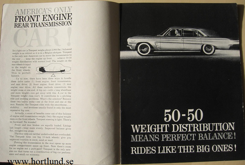 1961 Pontiac Tempest broschyr - 2