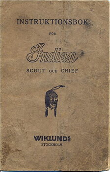 1925-1926 Indian Scout och Chief instruktionsbok svensk