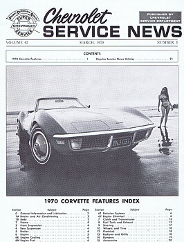 1970 Chevrolet Service News March 1970 Corvette Features
