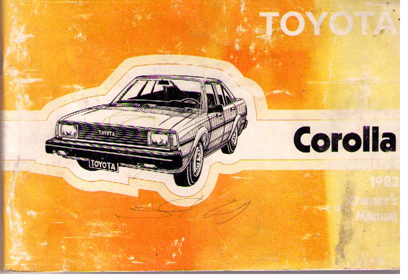 1983 Toyota Corolla Owners Manual