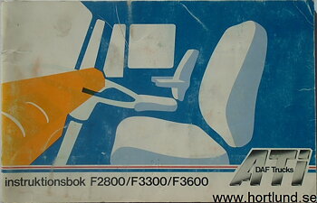 1985-1986 DAF F2800 F3300 F3600 Instruktionsbok