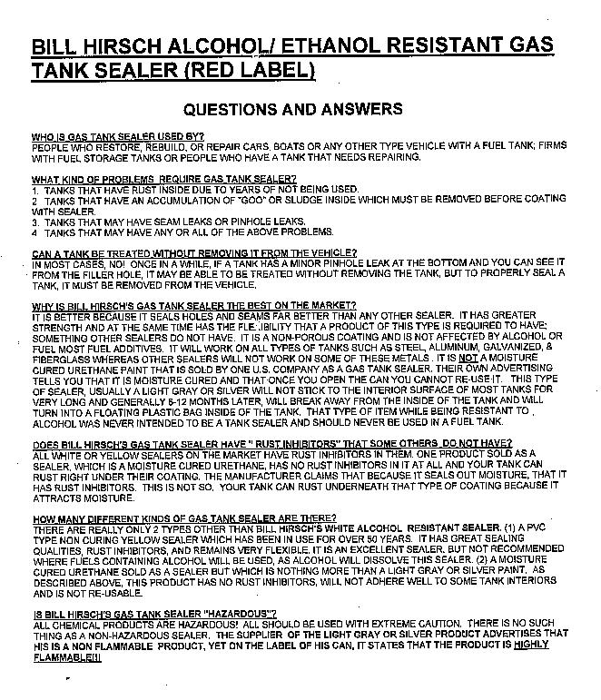 Gas Tank Sealer, Pint - 2